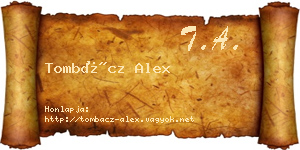 Tombácz Alex névjegykártya