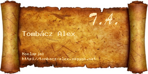 Tombácz Alex névjegykártya